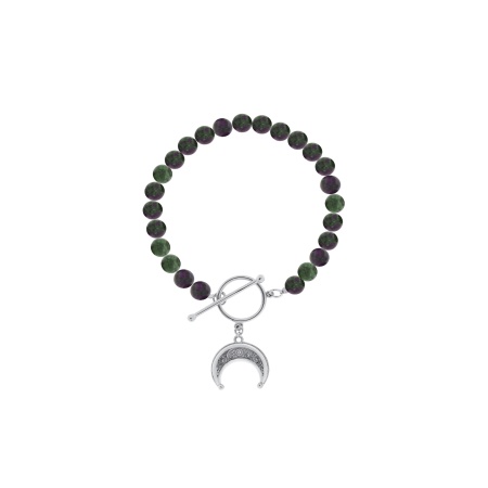 Купить оптом браслет из серебра с рубин-цоизитами 4340591815-17 от Krasnoe