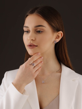 Купить оптом серьги из серебра с аметистами 2340065541 от Krasnoe