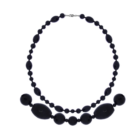 Купить оптом бусы из серебра со шпинелью и ониксами 8340436202-55 от Krasnoe