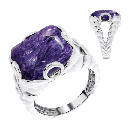 Купить оптом кольцо из серебра с чароитом 1340460976 от Krasnoe