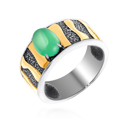 Купить оптом кольцо из серебра с авантюрином 1317141758 от Krasnoe