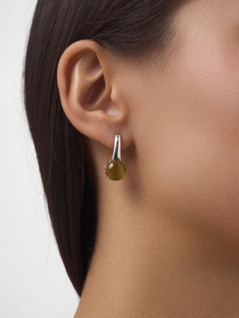 Купить оптом серьги из серебра с кошачий глазами 2340261263-57 от Krasnoe