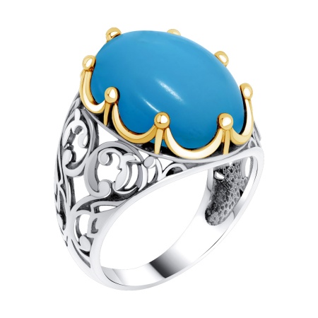 Купить оптом кольцо из серебра с бирюзой 1317Б25798 от Krasnoe