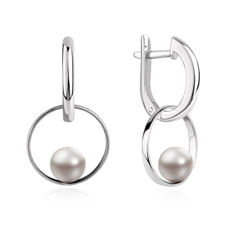 Купить оптом серьги из серебра с жемчугами 2340245511 от Krasnoe