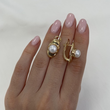 Купить оптом серьги из серебра с жемчугами 2320050836 от Krasnoe