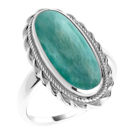 Купить оптом кольцо из серебра с амазонитом 1340375132 от Krasnoe