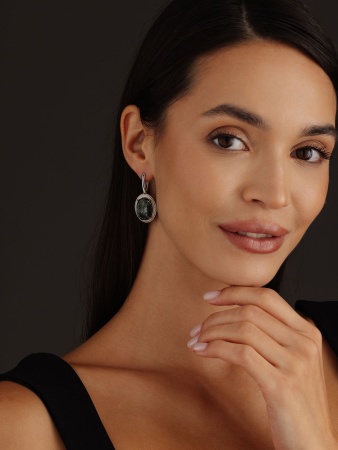 Купить оптом серьги из серебра с серафинитами 2340920963 от Krasnoe