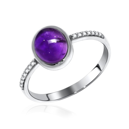 Купить оптом кольцо из серебра с фианитом и аметистом 1340790368л от Krasnoe