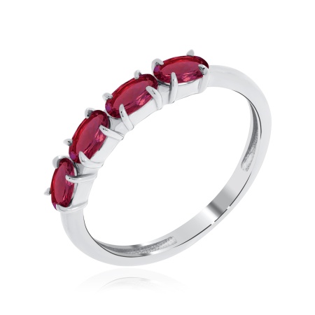 Купить оптом кольцо из серебра с натуральными корундами 1340161164-37 от Krasnoe