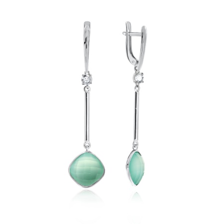 Купить оптом серьги из серебра с агатами и фианитами 2340392929-61 от Krasnoe