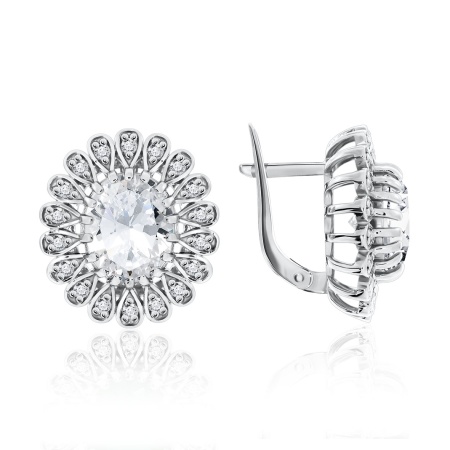 Купить оптом серьги из серебра с фианитами 2340200251 от Krasnoe