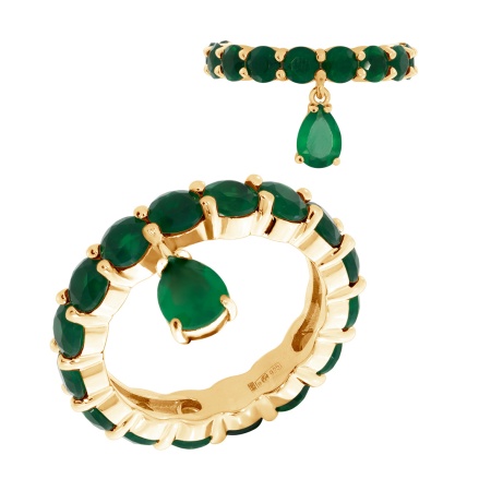 Купить оптом кольцо из серебра с агатами 1320391314-60-19,5 от Krasnoe