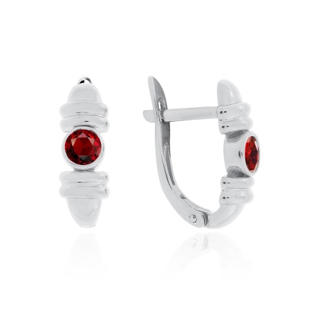 Купить оптом серьги из серебра с гранатами 2340151123 от Krasnoe