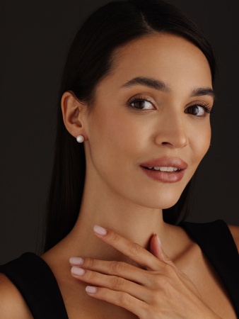 Купить оптом пусеты из серебра с жемчугами 2340241685 от Krasnoe