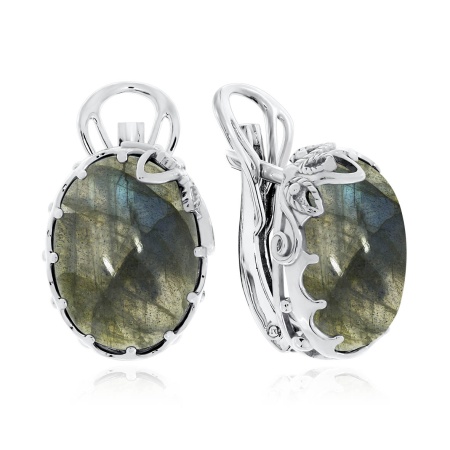 Купить оптом серьги из серебра с лабрадоритами 2340Л01945 от Krasnoe