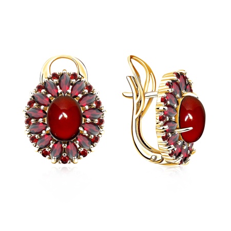 Купить оптом серьги из серебра с гранатами 2320154314 от Krasnoe