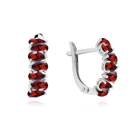 Купить оптом серьги из серебра с гранатами 2340151725 от Krasnoe