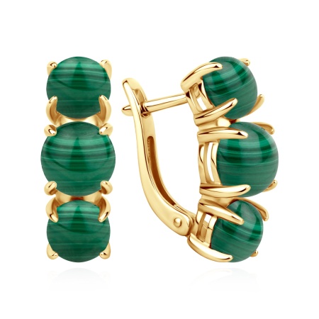 Купить оптом серьги из серебра с малахитами 2320386614 от Krasnoe