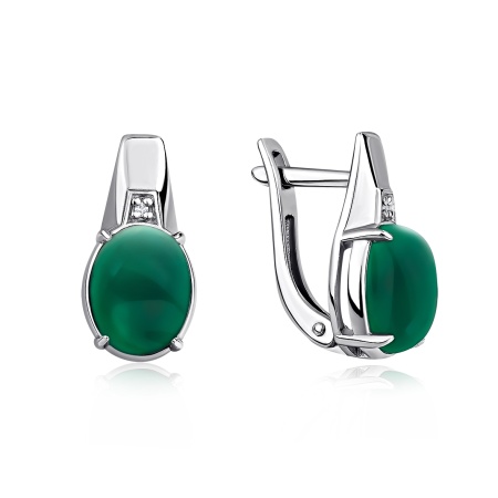 Купить оптом серьги из серебра с агатами и фианитами 2340391973-60 от Krasnoe