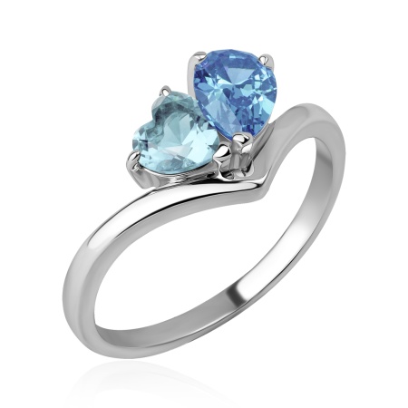 Купить оптом кольцо из серебра с топазом и топазом 1340075884 от Krasnoe