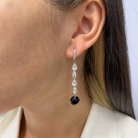 Купить оптом серьги из серебра с агатами и фианитами 2340391205-1-20 от Krasnoe