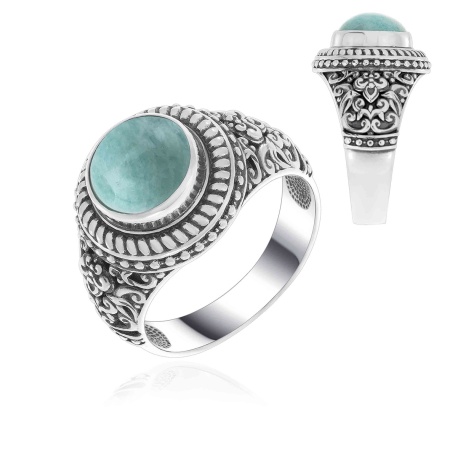 Купить оптом кольцо из серебра с амазонитом 1310371526 от Krasnoe
