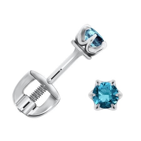 Купить оптом пусеты из серебра с топазами П340070230-76 от Krasnoe