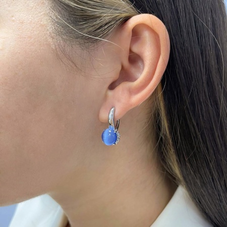 Купить оптом серьги из серебра с кошачий глазами 2340261263-70 от Krasnoe