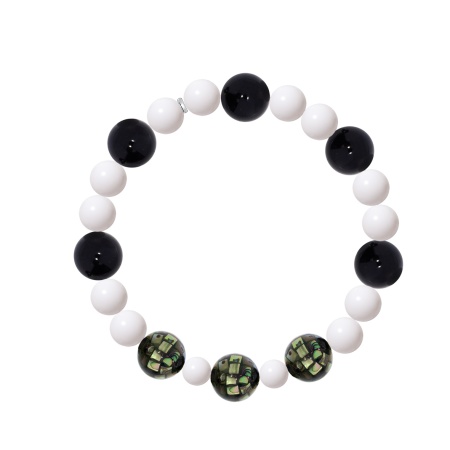 Купить оптом браслет из серебра с перламутрами и агатами 4340876220-18-65 от Krasnoe