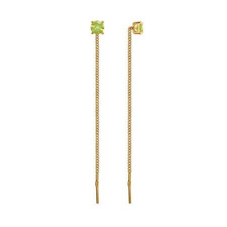 Купить оптом серьги из серебра с хризолитами Ц320130140 от Krasnoe