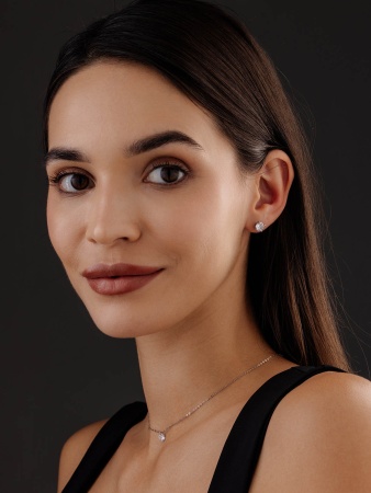 Купить оптом серьги из серебра с фианитами 2340205422 от Krasnoe