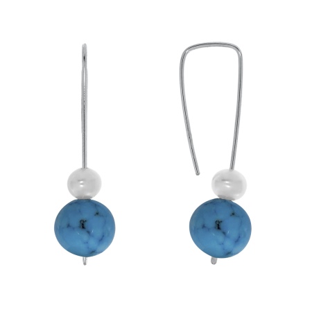 Купить оптом серьги из серебра с жемчугами и говлитами 2340271065-1 от Krasnoe