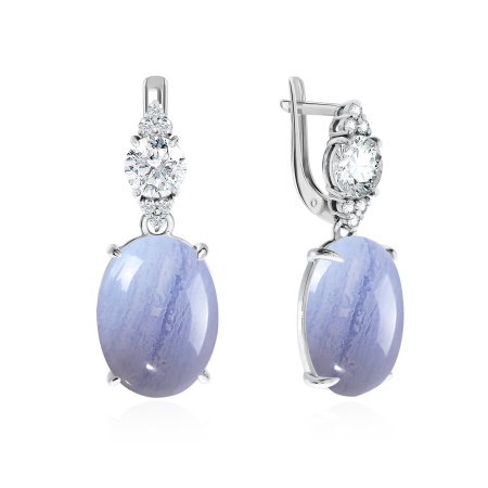 Купить оптом серьги из серебра с агатами и фианитами 2340390936-84 от Krasnoe