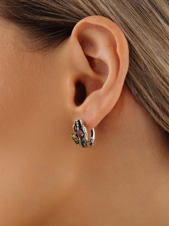 Купить оптом серьги из серебра с ситаллами 2317С32120л-51 от Krasnoe