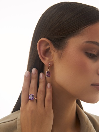Купить оптом серьги из серебра с аметистами 2320061787 от Krasnoe