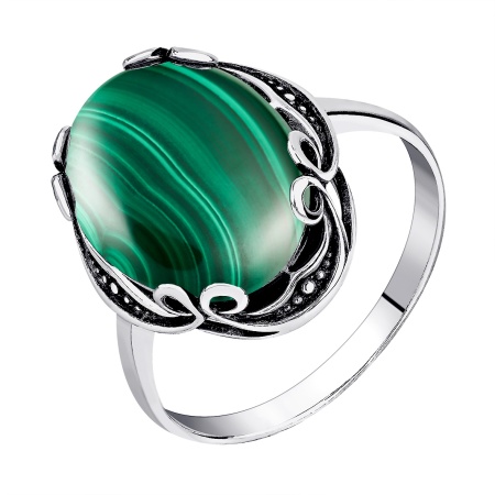Купить оптом кольцо из серебра с малахитом 1310385088 от Krasnoe