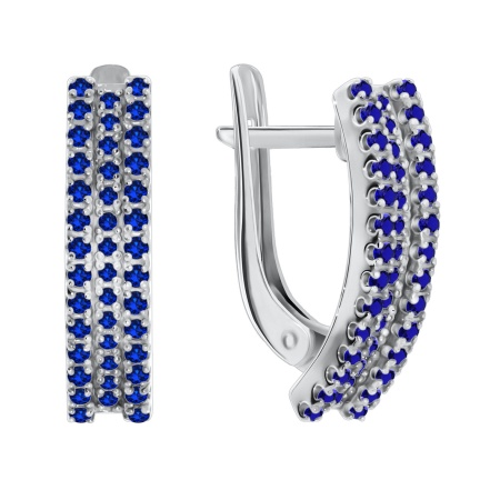 Купить оптом серьги из серебра с фианитамисо шпинелью 2340840165-1-80 от Krasnoe