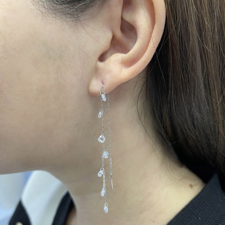 Купить оптом серьги из серебра с фианитами 2340202240-3 от Krasnoe