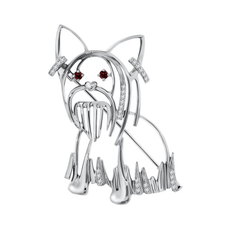 Купить оптом брошь из серебра с фианитами 6R024519-31 от Krasnoe