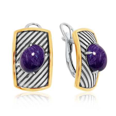 Купить оптом серьги из серебра с чароитами 2317461757 от Krasnoe