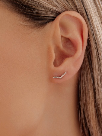 Купить оптом пусеты из серебра с фианитами 2340205454л от Krasnoe