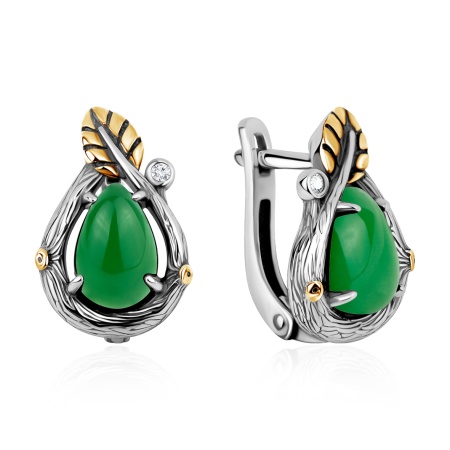 Купить оптом серьги из серебра с агатами и фианитами 2317396368л-60 от Krasnoe