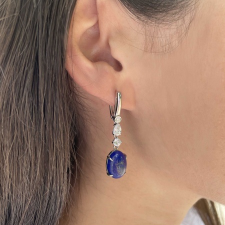 Купить оптом серьги из серебра с агатами и фианитами 2340393090-84 от Krasnoe