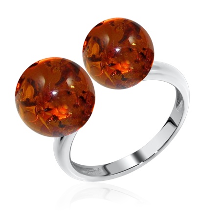 Купить оптом кольцо из серебра с янтарём 1340484318-1 от Krasnoe