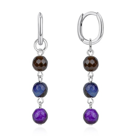 Купить оптом серьги из серебра с агатами 2340395877-1 от Krasnoe