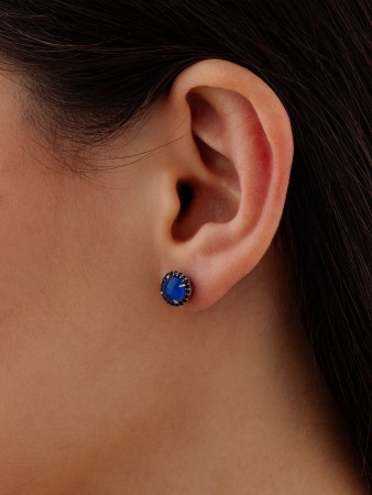 Купить оптом пусеты из серебра с агатами и ситаллами 2348871972л-1-105 от Krasnoe