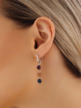 Купить оптом серьги из серебра с агатами 2340395877-1 от Krasnoe