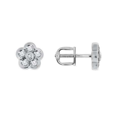 Купить оптом пусеты из серебра с фианитами 2340203524 от Krasnoe