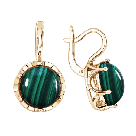 Купить оптом серьги из серебра с малахитами 2320385153 от Krasnoe