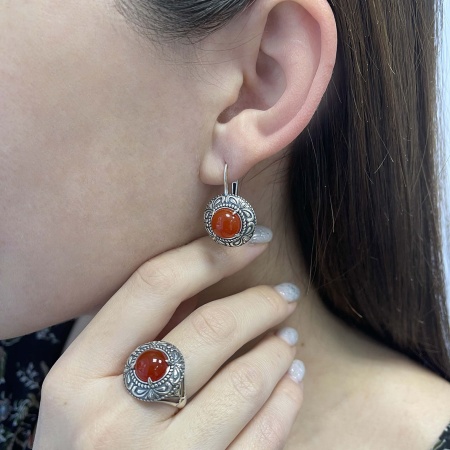 Купить оптом серьги из серебра с агатами 2310391992-31 от Krasnoe